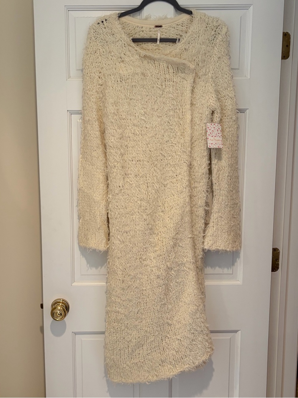 NWT Free People Cream Fuzzy Knit Cardigan